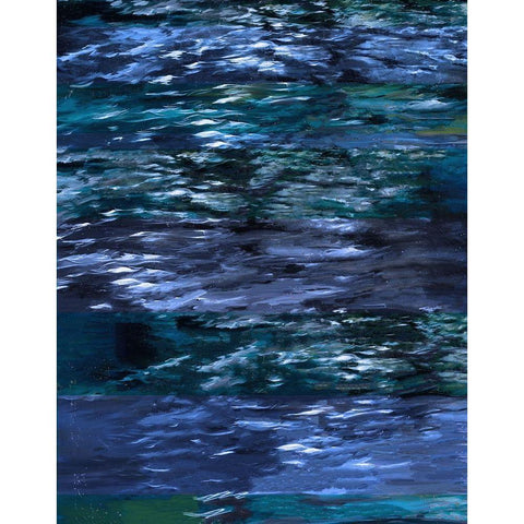 Abstract Blue XX Black Modern Wood Framed Art Print with Double Matting by Wiley, Marta