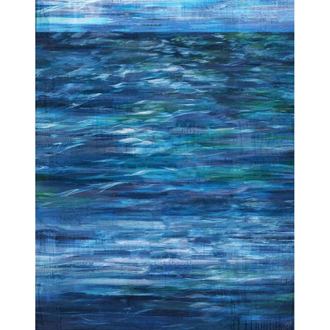 Abstract Blue XXVI Black Modern Wood Framed Art Print with Double Matting by Wiley, Marta