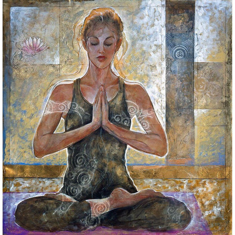 Yoga I Gold Ornate Wood Framed Art Print with Double Matting by Wiley, Marta