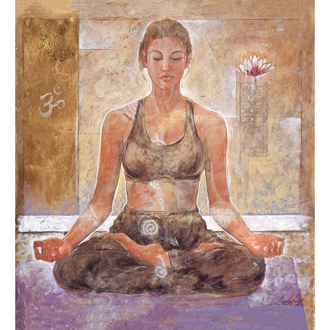 Yoga II White Modern Wood Framed Art Print by Wiley, Marta