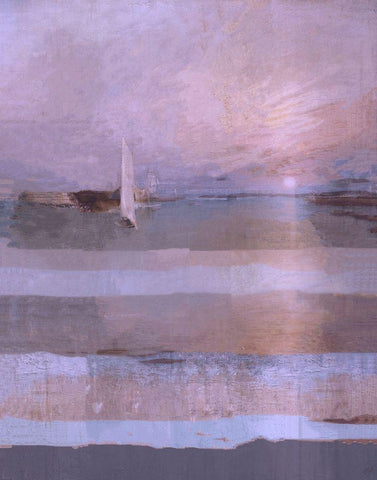 Classical Sail Sand White Modern Wood Framed Art Print with Double Matting by Wiley, Marta