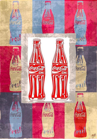 Coke Print III White Modern Wood Framed Art Print with Double Matting by Wiley, Marta