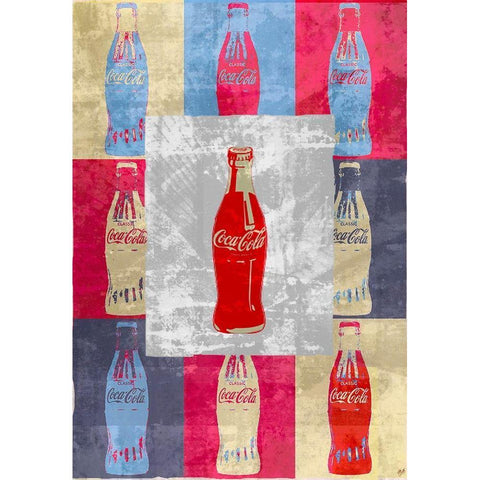 Coke Red Black Modern Wood Framed Art Print by Wiley, Marta
