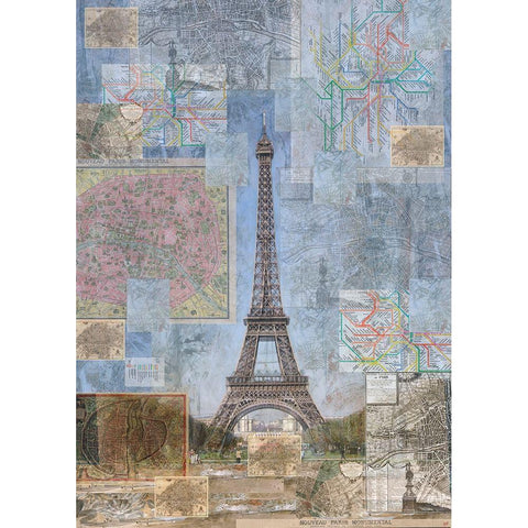 Paris II Black Modern Wood Framed Art Print with Double Matting by Wiley, Marta