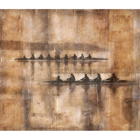 Sculling I White Modern Wood Framed Art Print by Wiley, Marta