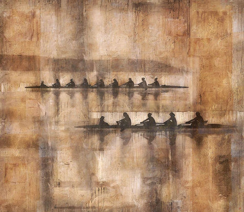 Sculling I Black Ornate Wood Framed Art Print with Double Matting by Wiley, Marta