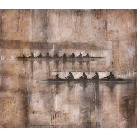 Sculling II Sepia Black Modern Wood Framed Art Print with Double Matting by Wiley, Marta