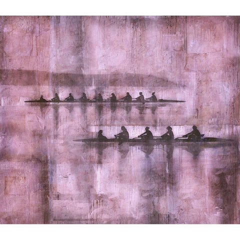 Sculling IIII Purple Gold Ornate Wood Framed Art Print with Double Matting by Wiley, Marta