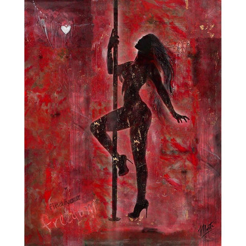 Pole Dancer I Black Modern Wood Framed Art Print with Double Matting by Wiley, Marta