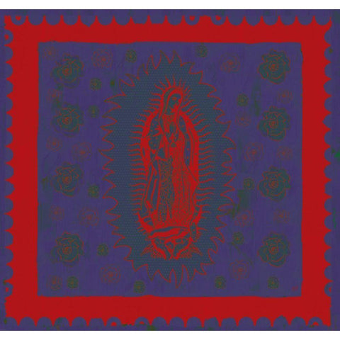 Virgin Mary Red and Purple White Modern Wood Framed Art Print by Wiley, Marta