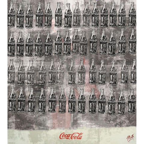 Coke Silkscreen Color Black Modern Wood Framed Art Print with Double Matting by Wiley, Marta