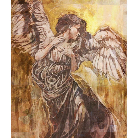 Glorious Angel II Gold Ornate Wood Framed Art Print with Double Matting by Wiley, Marta