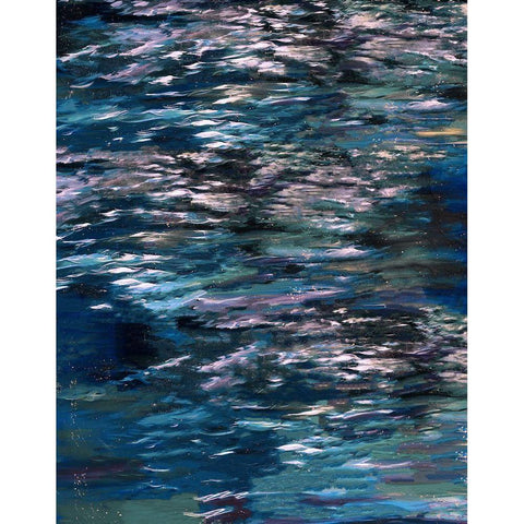 Blue River Study Black Modern Wood Framed Art Print with Double Matting by Wiley, Marta