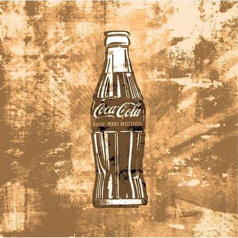 Coke Silkscreen Brown Black Modern Wood Framed Art Print with Double Matting by Wiley, Marta