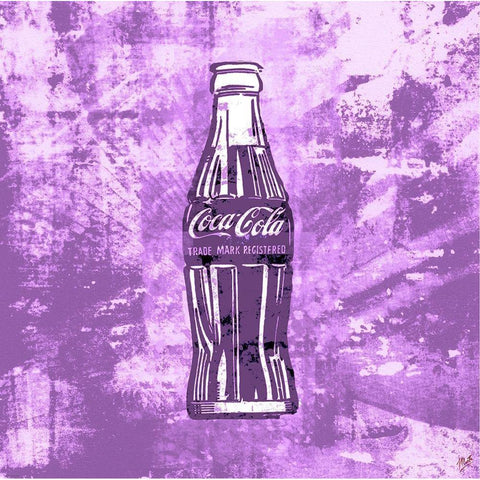 Coke Silkscreen Purple Black Modern Wood Framed Art Print with Double Matting by Wiley, Marta