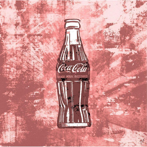 Coke silkscreen red White Modern Wood Framed Art Print by Wiley, Marta