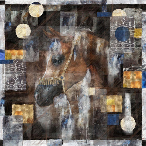 Horse I sepia tint Black Modern Wood Framed Art Print by Wiley, Marta