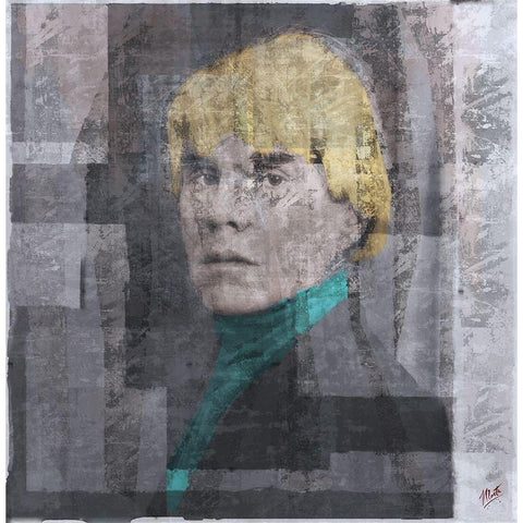 Andy Warhol Silkscreen I Gold Ornate Wood Framed Art Print with Double Matting by Wiley, Marta