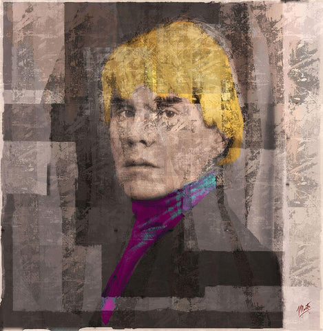 Andy Warhol Silkscreen I White Modern Wood Framed Art Print with Double Matting by Wiley, Marta