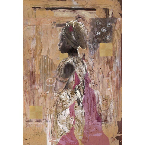 In Solitude- Dark  Gold Ornate Wood Framed Art Print with Double Matting by Wiley, Marta