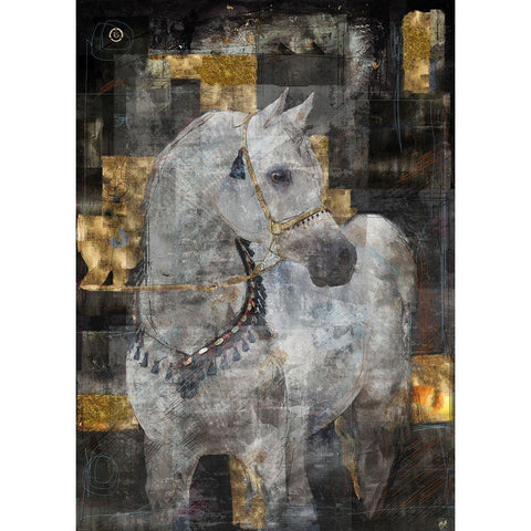 White Arabian Dream Gold Ornate Wood Framed Art Print with Double Matting by Wiley, Marta