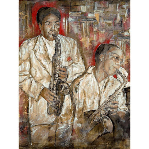 Jazz Musicians I Gold Ornate Wood Framed Art Print with Double Matting by Wiley, Marta