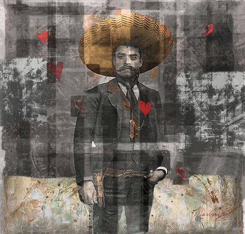 Mexican Revolutionary I-Sepia White Modern Wood Framed Art Print with Double Matting by Wiley, Marta