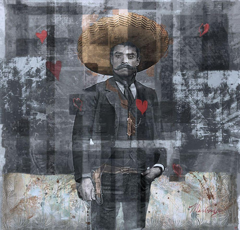 Mexcian Revolutionary I- Original White Modern Wood Framed Art Print with Double Matting by Wiley, Marta