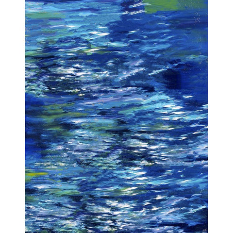 River II Study Blue Black Modern Wood Framed Art Print with Double Matting by Wiley, Marta