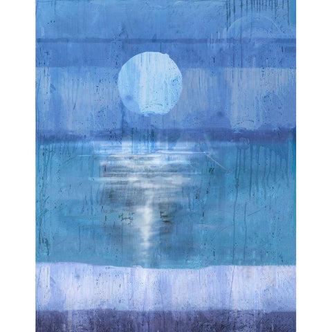 Abstract Moon Black Modern Wood Framed Art Print by Wiley, Marta