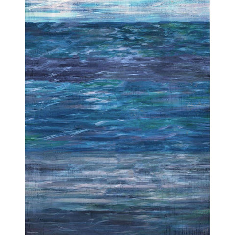 Blue Day Ocean II White Modern Wood Framed Art Print by Wiley, Marta