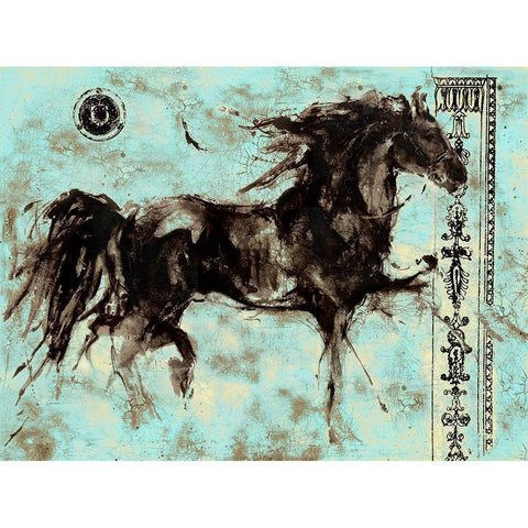 Leap Zena 22 Black Modern Wood Framed Art Print with Double Matting by Wiley, Marta