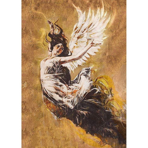 Falling Angel VII White Modern Wood Framed Art Print by Wiley, Marta