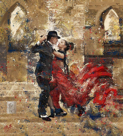 Tango I Black Ornate Wood Framed Art Print with Double Matting by Wiley, Marta