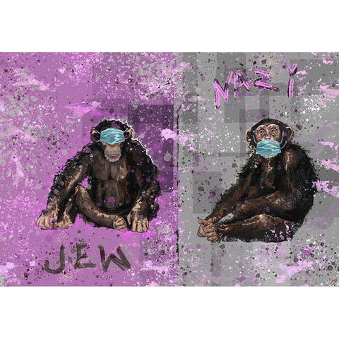 Monkey Mind I Black Modern Wood Framed Art Print with Double Matting by Wiley, Marta