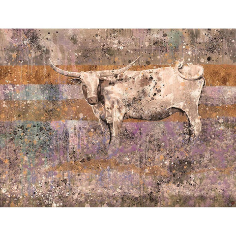 White Longhorn I White Modern Wood Framed Art Print by Wiley, Marta