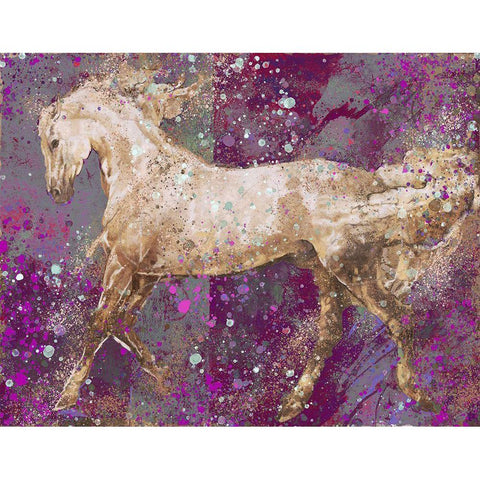 Fibonacci purple Horse White Modern Wood Framed Art Print by Wiley, Marta