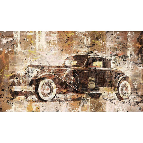 Vintage Black Car Black Modern Wood Framed Art Print with Double Matting by Wiley, Marta