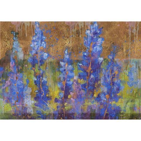 Blue Bonnet Golden Black Modern Wood Framed Art Print with Double Matting by Wiley, Marta