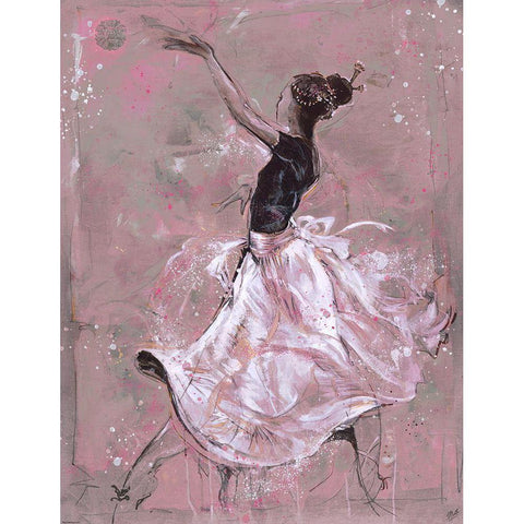 Living The Dream- Pink Gold Ornate Wood Framed Art Print with Double Matting by Wiley, Marta