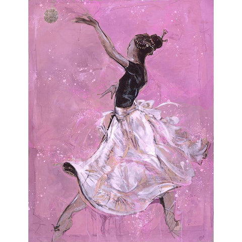 Living The Dream- Dark Pink Gold Ornate Wood Framed Art Print with Double Matting by Wiley, Marta