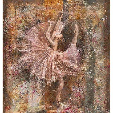 Fibonacci Ballerina White Modern Wood Framed Art Print by Wiley, Marta