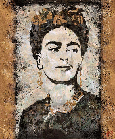 Frida Kahlo White Modern Wood Framed Art Print with Double Matting by Wiley, Marta