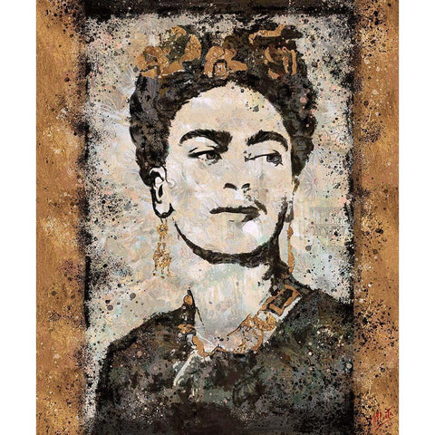 Frida Kahlo White Modern Wood Framed Art Print by Wiley, Marta