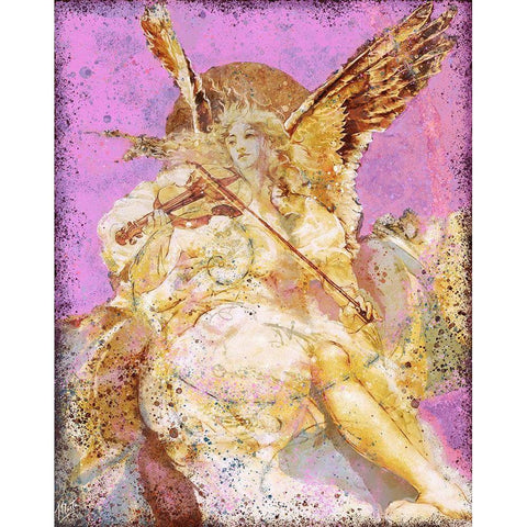 Fibonacci Angel Pink Black Modern Wood Framed Art Print with Double Matting by Wiley, Marta