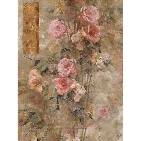 Rose II Black Modern Wood Framed Art Print with Double Matting by Wiley, Marta