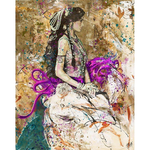 Bollywood I Black Modern Wood Framed Art Print with Double Matting by Wiley, Marta