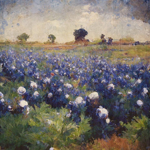 Texas-Bluebonnets I Gold Ornate Wood Framed Art Print with Double Matting by Wiley, Marta