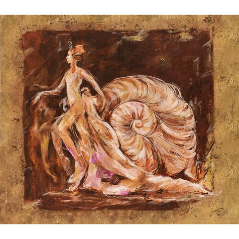 Snail Woman White Modern Wood Framed Art Print by Wiley, Marta