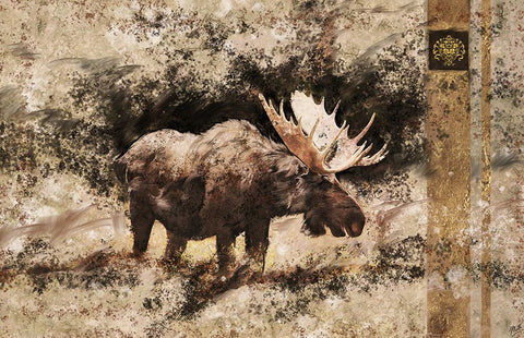 Moose I Black Ornate Wood Framed Art Print with Double Matting by Wiley, Marta